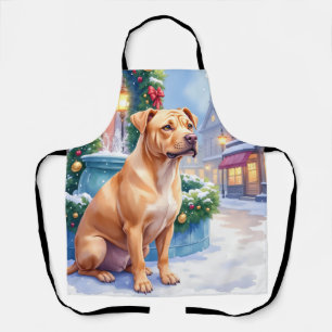 Tablier Chien Shar-Pei chinois Fontaine de la ville enneig