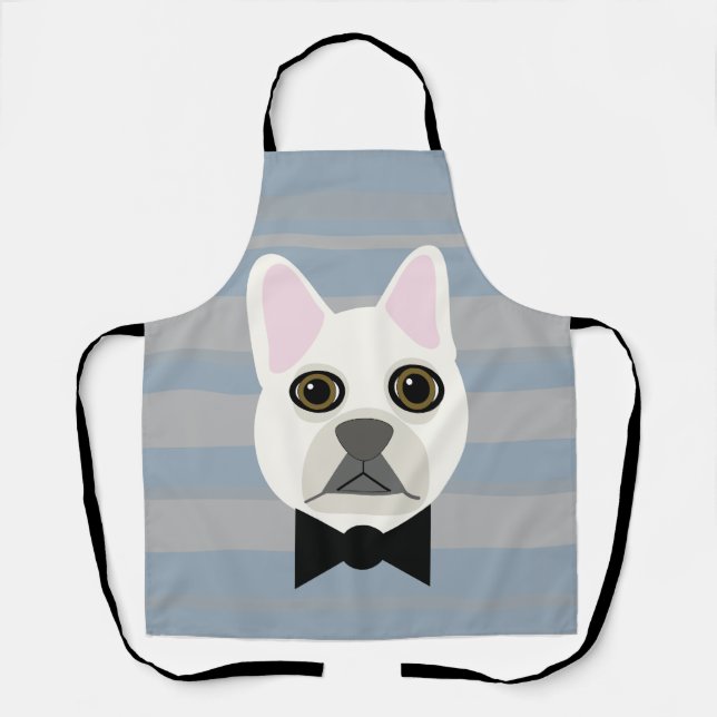 Tablier Chien-taureau français blanc, Grandes (Recto)