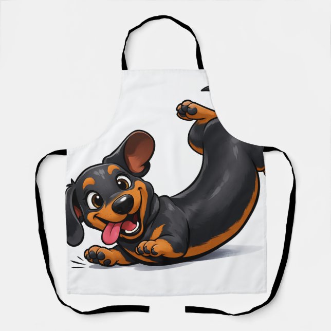 Tablier Chien teckel joueur  (Recto)