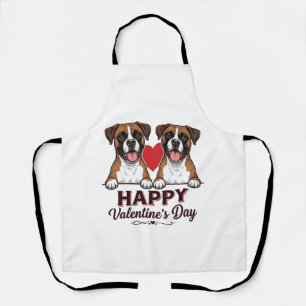 Tablier Chiens Boxer Joyeuse Saint-Valentin Vintage