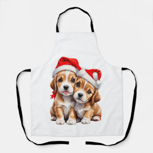 Tablier Chiens chiots de Noël