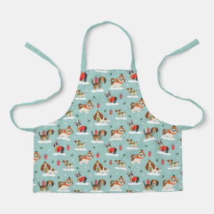 Tablier Chiens de Noël en Motif d'Écharpes douillettes