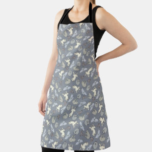 Tablier Chiens endormis au charme moderne Vanille sur Gris