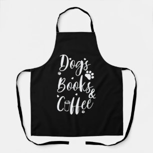 Tablier Chiens Livres Café Amateur de Chien Bibliophile