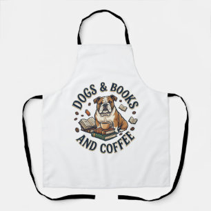 Tablier Chiens Livres Café Bulldog Pile Tasse_1