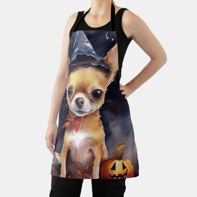 Tablier Chihuahua d'Halloween avec la peur Citrouille (Insitu)