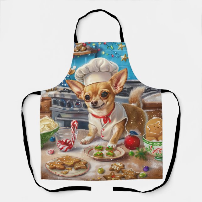 Tablier Chihuahua Gîtes de vacances : Noël festif (Recto)