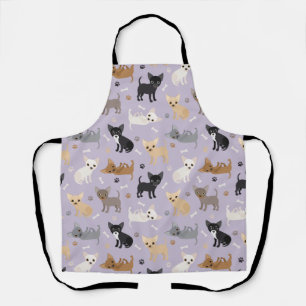 Tablier Chihuahua Os et pattes violet