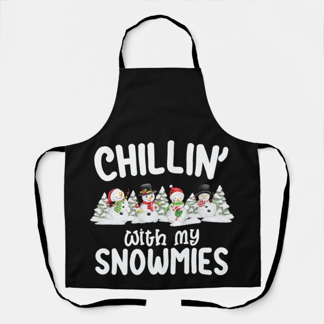 Tablier Chillat avec mes neiges Snowman Noël (Recto)