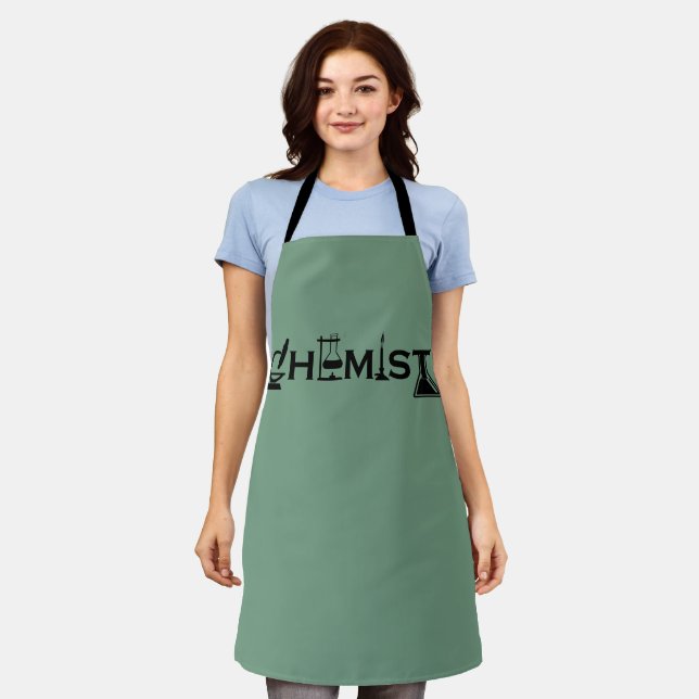 Tablier Chimie humoristique cadeaux de chimiste (Porté)