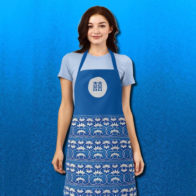 Tablier Chinese floral -double happiness (Créateur téléchargé)