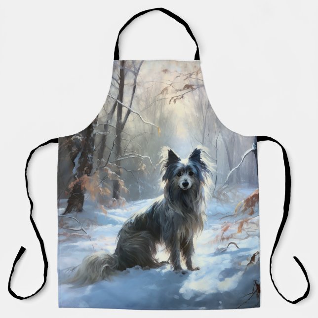 Tablier Chinois Crested Laisser Il Neige Noël (Recto)