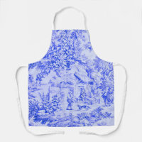 Chinoiserie Toile Blanc Bleu Français Style Rustiq