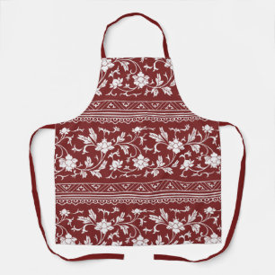 Tablier Chinoiserie Vintage florale rouge