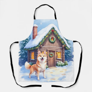 Tablier Chinook Cabane en Bois Rustique Art de Noël