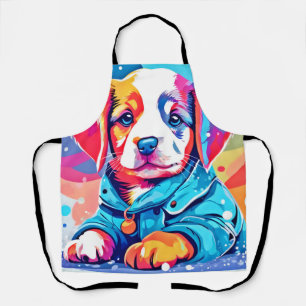 Tablier Chiot en design de manteau bleu