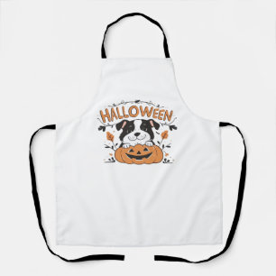 Tablier Chiot mignon en Citrouille - Illustration de chien