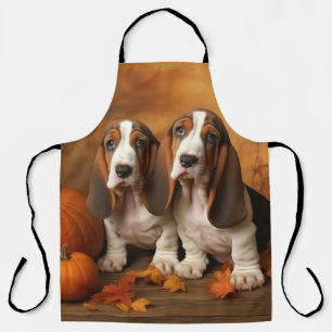 Tablier Chiots Basset Hound Délice d'Automne Citrouille