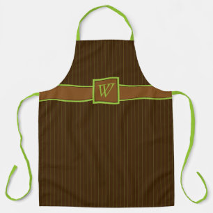Tablier Chocolat avec Pinstripes à la chaux