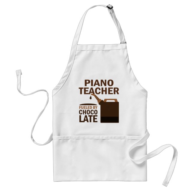 Tablier Chocolat (drôle) de professeur de piano (Devant)
