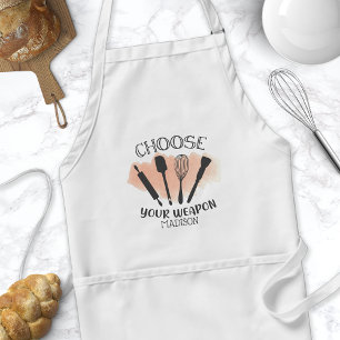 Tablier Choisissez Votre Arme Citation de Cuisine Drôle
