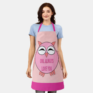 Tablier Chouette de message d'amour mignonne