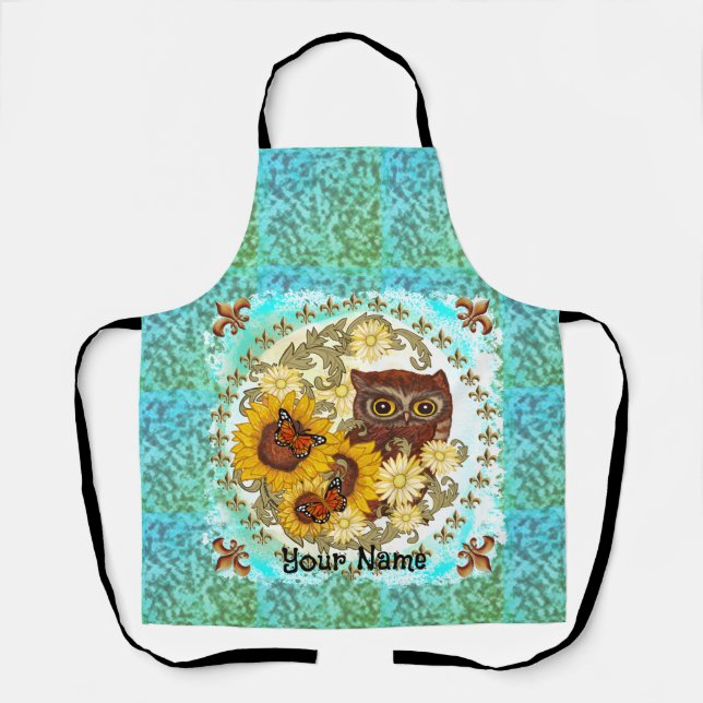 Tablier Chouette de tournesol (Recto)