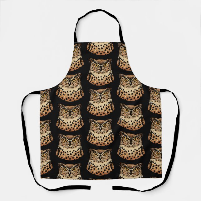 Tablier Chouette d'or pour Halloween, Thanksgiving, Automn (Recto)
