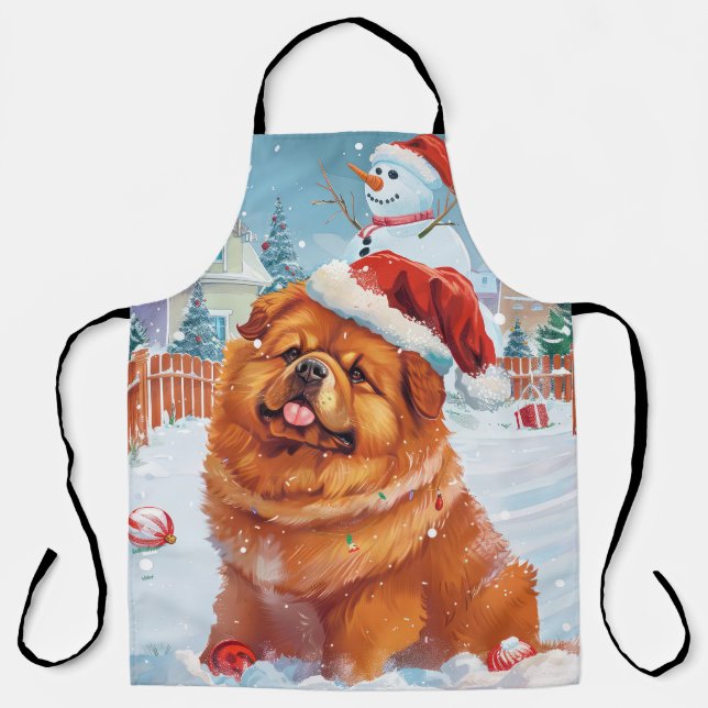 Tablier Chow Chow Winter Wonderland Noël Joie (Recto)