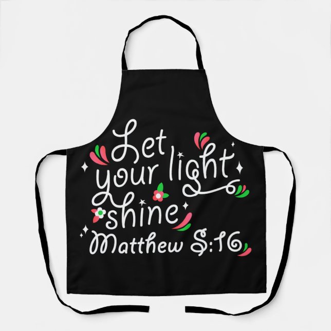 Tablier Christian Apron| Laissez Briller Votre Lumière (Recto)