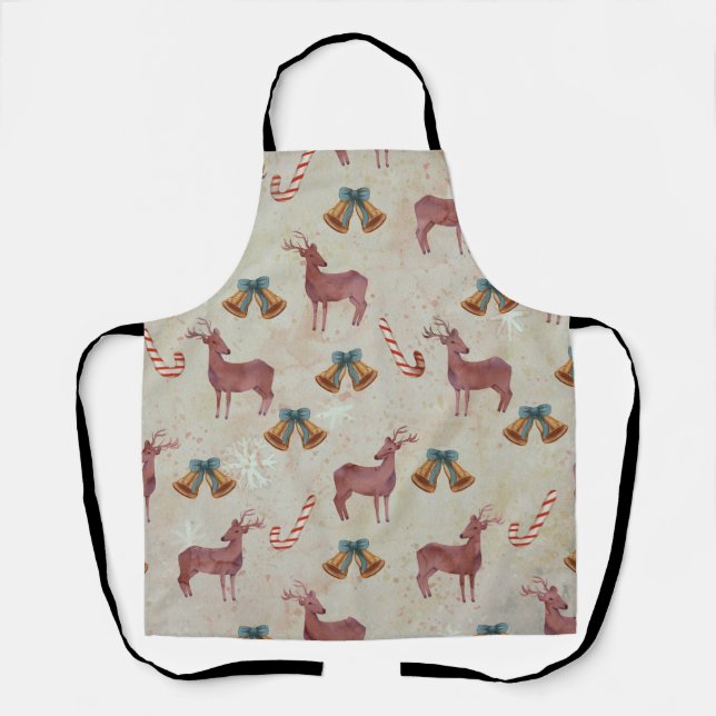 Tablier Christmas Bell Deer Sucre de canne Apron (Recto)