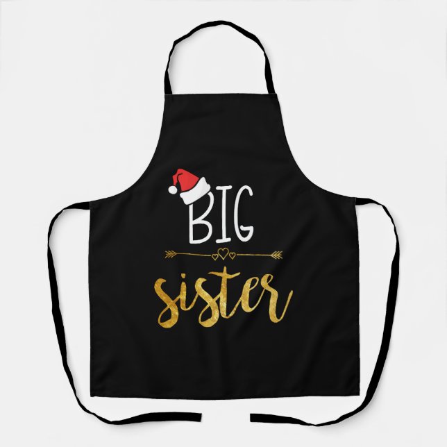Tablier Christmas Big Sister Baby Announcement Design (Recto)