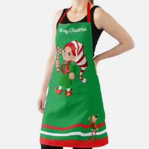 Tablier Christmas Elf Mother Fille Hostess Bake Cookies
