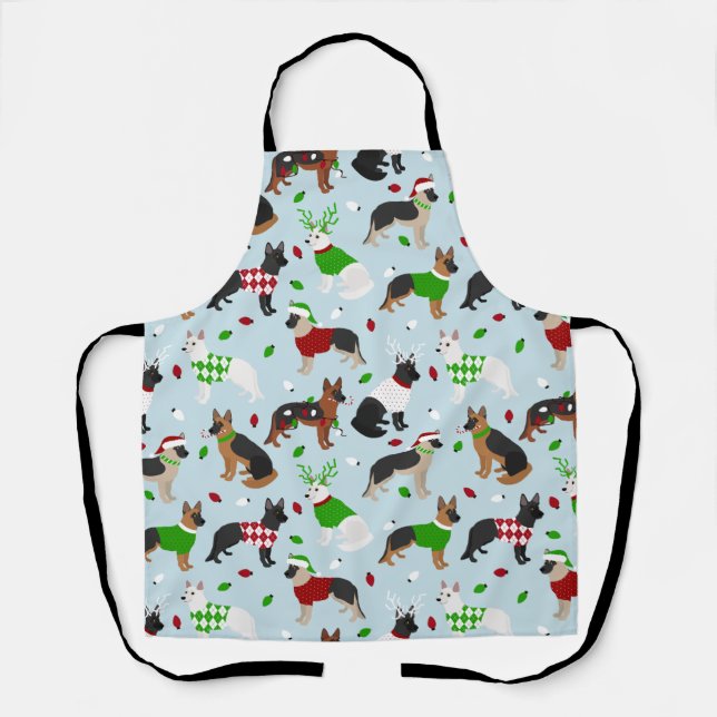 Tablier Christmas German Shepherd Apron (Recto)
