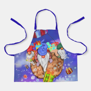 Tablier Christmas Kids Apron Gnomes Flying et donne des ca