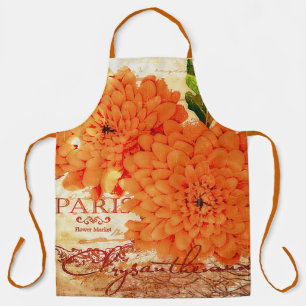Tablier Chrysanthèmes d'automne vintage