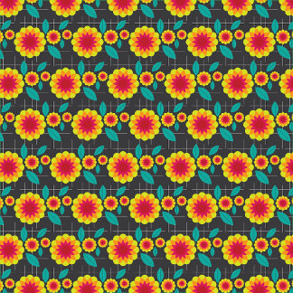 Tablier Chrysanthèmes géométriques