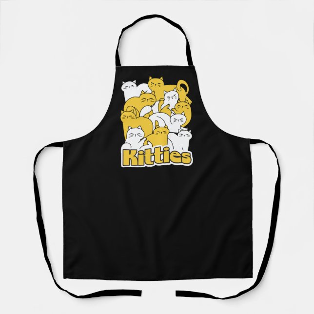 Tablier Chubby Kitties Design - Cat Art adorable (Recto)
