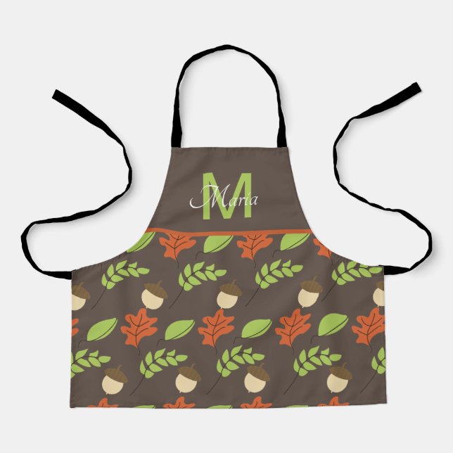 Tablier Chute de maïs et Feuille main tiré Motif Kide (Recto)