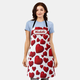 Tablier Chute des Coeurs rouges Valentine Motif