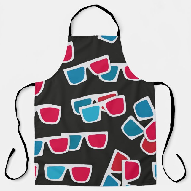 Tablier Cinéma, lunettes 3d motif, sans soudure.  (Recto)