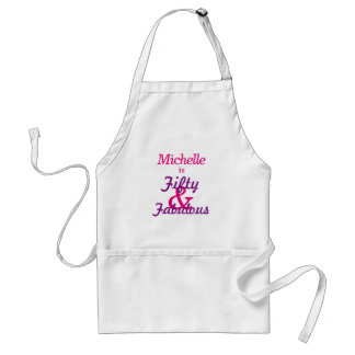 Tablier Cinquante personnalisés et pourpre et rose