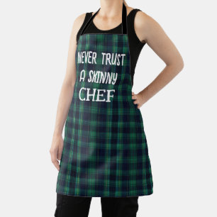 Tablier Citation de chef amusante sur un tartan écossais v