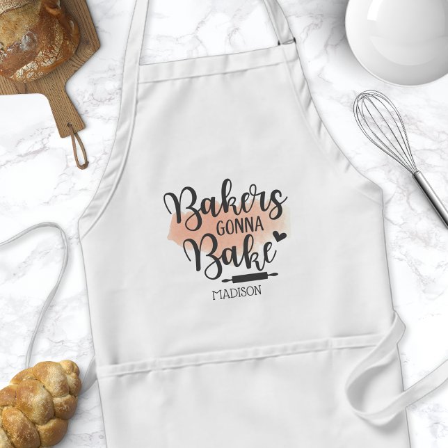 Tablier Citation de rouleau à pâtisserie Bakers Gonna Bake (Créateur téléchargé)