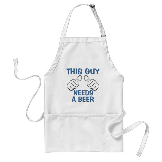 Tablier Citation Drôle Ce Type A Besoin D'Une Bière (Devant)