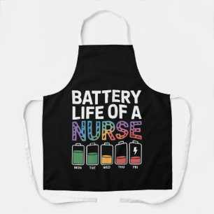 Tablier Citation drôle sur la vie de batterie d'infirmière