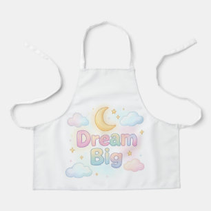 Tablier Citation fantaisiste pastel doux sur fond blanc