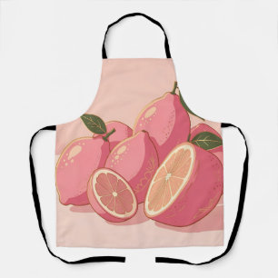 Tablier Citron Rose Moderne Féminin