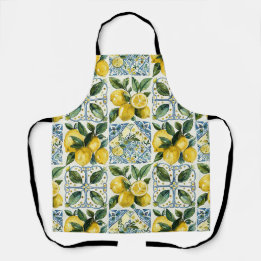 Tablier Citrons et carreaux italiens La Dolce Vita Motif
