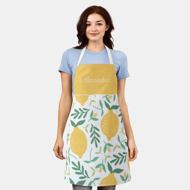 Tablier Citrons frais Adulte Cuisine personnalisée (Porté)